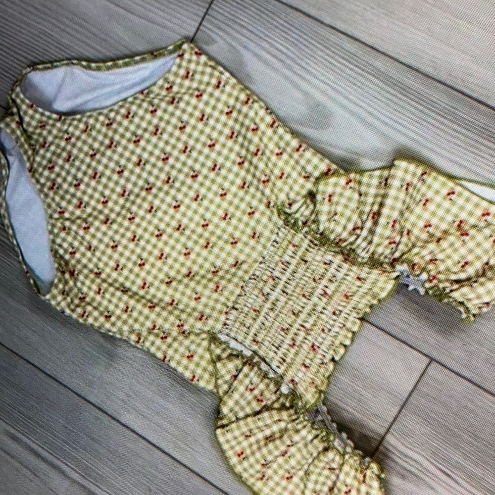 Gingham check kid’s one piece